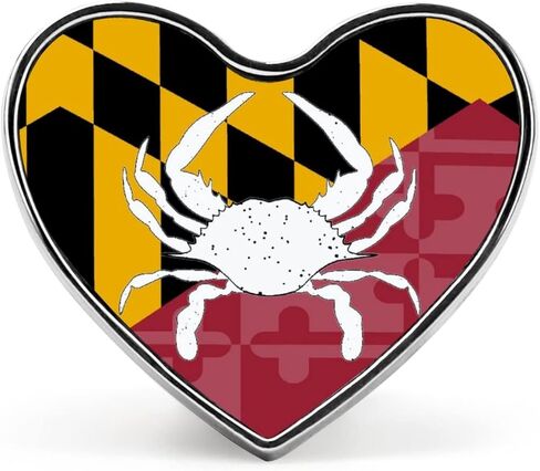 Maryland Flag Crab Heart Lapel Pin Cute Brooch Pin Badge for Men Women Clothing Accessories in Saudi Arabia