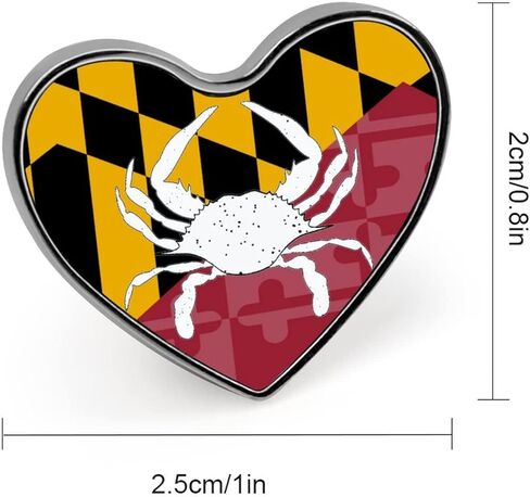 Maryland Flag Crab Heart Lapel Pin Cute Brooch Pin Badge for Men Women Clothing Accessories in Saudi Arabia