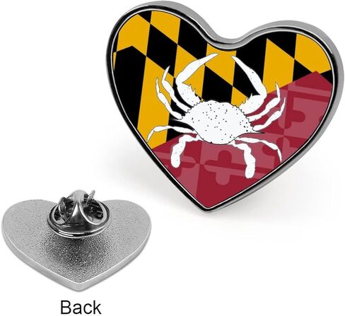 Maryland Flag Crab Heart Lapel Pin Cute Brooch Pin Badge for Men Women Clothing Accessories in Saudi Arabia
