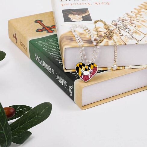 Maryland Flag Crab Heart Lapel Pin Cute Brooch Pin Badge for Men Women Clothing Accessories in Saudi Arabia