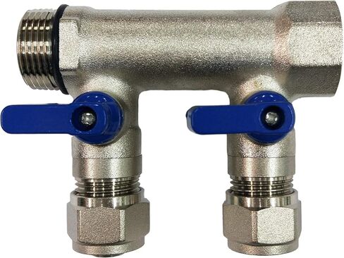 2 حلقة سباكة متعددة مع صندوق 3/4 بوصة وصمامات كروية 1/2 بوصة، مقبض أزرق in Kuwait