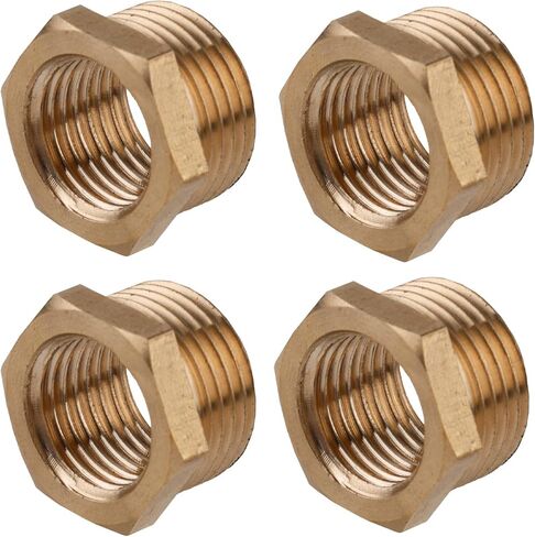 9pcs المخفضة النحاسية جلبة سدقية ، 1/4 "npt ذكور إلى 1/8" محول مخفض الأنابيب الملولبة من الإناث لتطبيقات الغاز الهيدروليكي السباكة in Kuwait