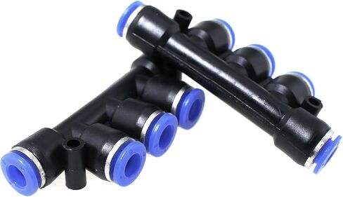 Maxmoral 5PCS Plastic Inline Manifold Fittings Push Into Connecting Pipe 6mm 1/4 Inch Tube Outer Diameter Five Way Connector in Saudi Arabia
