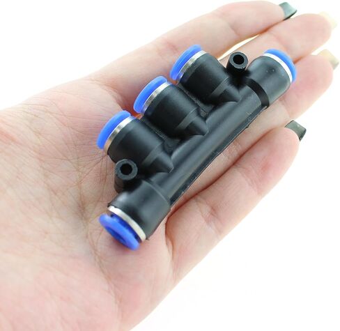 Maxmoral 5PCS Plastic Inline Manifold Fittings Push Into Connecting Pipe 6mm 1/4 Inch Tube Outer Diameter Five Way Connector in Saudi Arabia