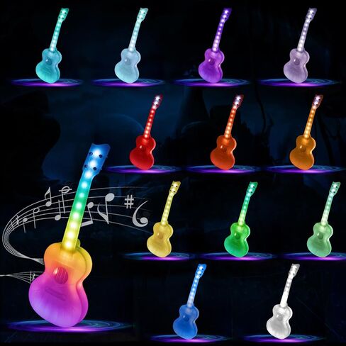 23" LED Concert Ukulele with Color Lights – Polymer Carbon Fiber Strings, Ultra-Lightweight (1.4 lbs), Perfect for Beginners, Professionals & Night Performances in Kuwait