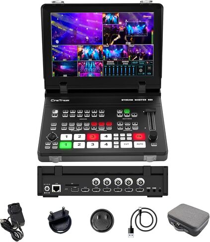 Stream Master 4 HDMI Video Switcher ، 10 '' 'Screen ، PTZ Control ، Dual RTMP Streaming ، Recording & Playback Mixer （NDI updatable） in Kuwait