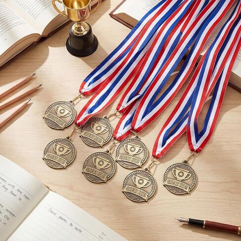 Kenning 20 Pcs 2'' Gold Medals for Awards Bulk Gold Winner Medals with Neck Ribbons Metal Trophy Award Prize Gift for School Graduation Participation Competitions Sports Tournaments in Saudi Arabia
