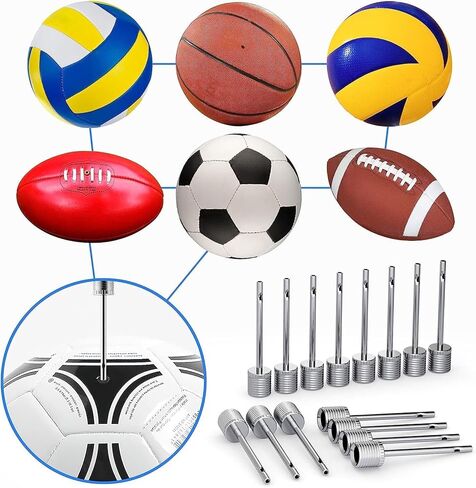 Air Pump Needle 35pcs, Ball Inflation for Basketball, Soccer, Volleyball, Football or Rugby Balls Replacement Pin Inflating with Storage Box Silver in Kuwait