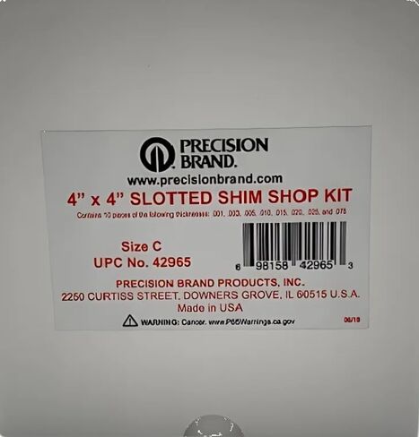 42965 | Size C 4"x4" Stainless Steel Slotted Shim - 80pc Shop Kit in Saudi Arabia