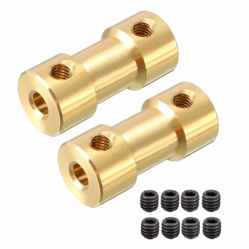 2PCS M3 Thread 3x3mm Shaft Coupler Connector Adapter Gold Tone for RC Model Motor L20XD9 Airplane Boat in Saudi Arabia