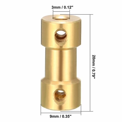 2PCS M3 Thread 3x3mm Shaft Coupler Connector Adapter Gold Tone for RC Model Motor L20XD9 Airplane Boat in Saudi Arabia