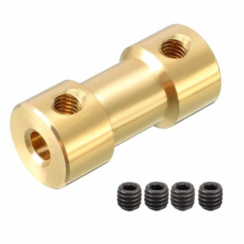2PCS M3 Thread 3x3mm Shaft Coupler Connector Adapter Gold Tone for RC Model Motor L20XD9 Airplane Boat in Saudi Arabia