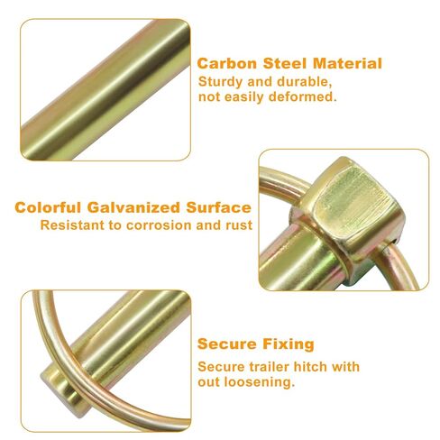 6 قطع 3/8 بوصة دبوس لينش، مستدير عالي التحمل للجرارات دبوس قفل دبوس لشاحنات المقطورات الزراعية وجزازات العشب in Kuwait