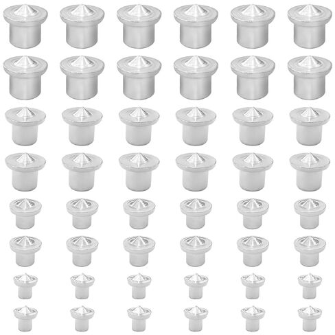 48Pcs Dowel and Tenon Center Transfer Plugs Doweling Centering Pins, 1/4" 5/16" 3/8" 1/2" Solid Dowel Centers Marker Drill Hole Tools for Woodworking Tool Accessories in Saudi Arabia