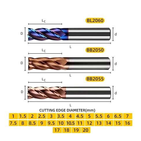 Carbide Flat End Mill Tungsten Cutter 4 Flute Metal Steel Machining Tool Square Router Bit HRC55(8x8x45x150,BB2055) in Saudi Arabia