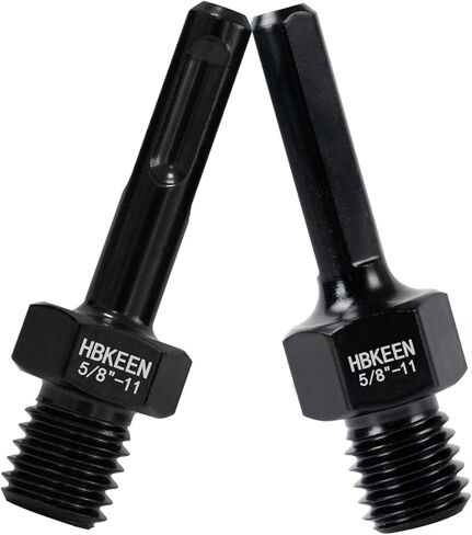 2PCS Core Drill Bit Adapter 5/8"-11 Male Thread to SDS Plus Shank and 3/8" Triangle Shank, Heavy-Duty Converter for Diamond Core Bits, Fits Rotary Hammer Drills, Concrete & Masonry Drilling in Kuwait