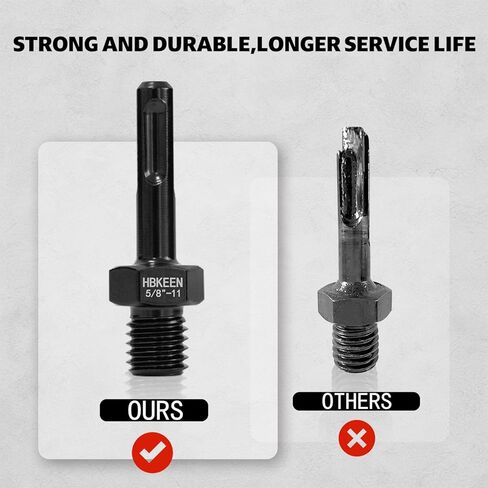 2PCS Core Drill Bit Adapter 5/8"-11 Male Thread to SDS Plus Shank and 3/8" Triangle Shank, Heavy-Duty Converter for Diamond Core Bits, Fits Rotary Hammer Drills, Concrete & Masonry Drilling in Kuwait