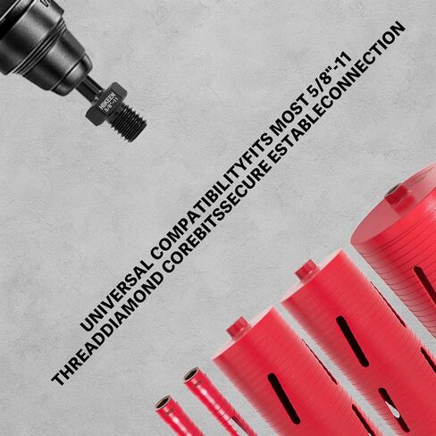 2PCS Core Drill Bit Adapter 5/8"-11 Male Thread to SDS Plus Shank and 3/8" Triangle Shank, Heavy-Duty Converter for Diamond Core Bits, Fits Rotary Hammer Drills, Concrete & Masonry Drilling in Kuwait