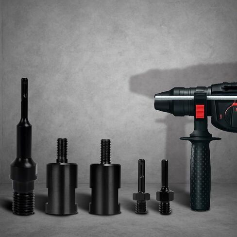 2PCS Core Drill Bit Adapter 5/8"-11 Male Thread to SDS Plus Shank and 3/8" Triangle Shank, Heavy-Duty Converter for Diamond Core Bits, Fits Rotary Hammer Drills, Concrete & Masonry Drilling in Kuwait