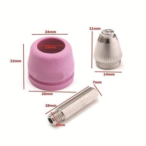 24Pcs Plasma Cutter Consumables Parts Fit for VEVOR CUT-50/60 Non-Touch Pilot Arc AG60/SG55 Welding Nozzle in Saudi Arabia