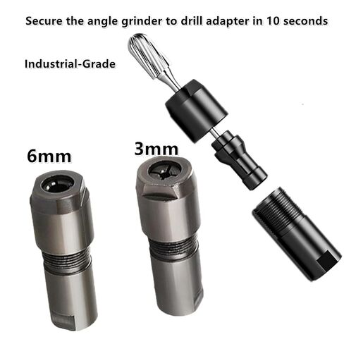 2Pcs Angle Grinder Drill Bit Connector - 6mm+3mm Conversion Tool for Grinder to Polisher/Drill Applications in Kuwait