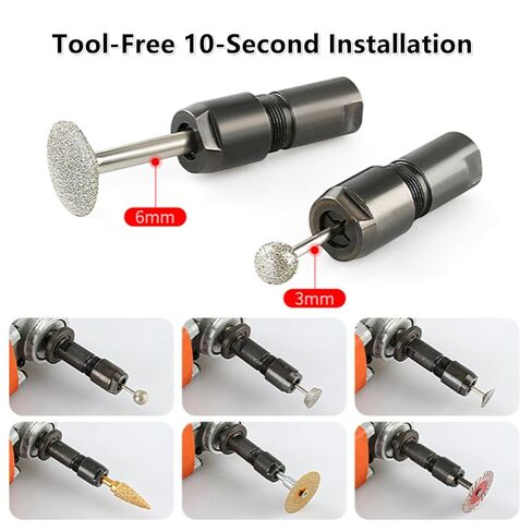 2Pcs Angle Grinder Drill Bit Connector - 6mm+3mm Conversion Tool for Grinder to Polisher/Drill Applications in Kuwait