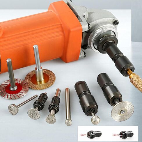 2Pcs Angle Grinder Drill Bit Connector - 6mm+3mm Conversion Tool for Grinder to Polisher/Drill Applications in Kuwait