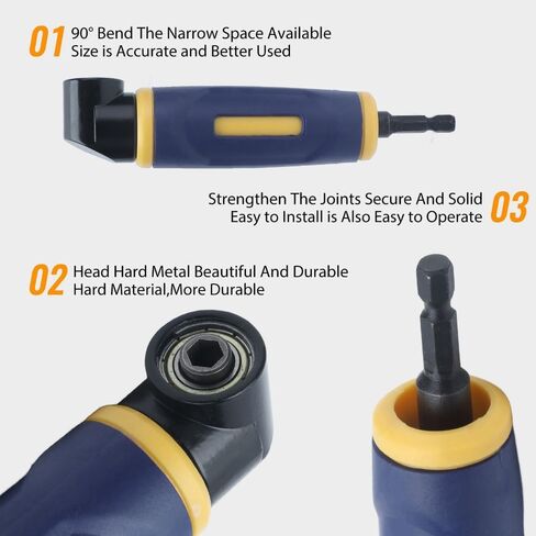 Right Angle Drill Adapter 1/4in Hex Shank - 90 Degree Drill Attachment Corner Device with Magnetic Holder,Chrome Vanadium Steel Construction in Saudi Arabia