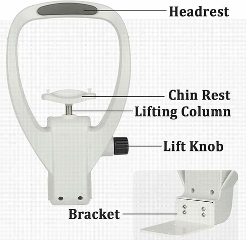مسند الذقن ودعم الجبهة لقياس البصر - دعامة قابلة للتعديل مقاس 46×25 سم، ملحق مريح لفحص العين، متوافق مع أجهزة قياس الانكسار التلقائية- in Kuwait