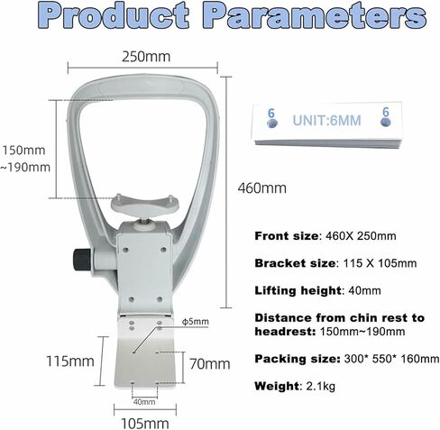 Vision Training Forehead Bracket, Chin Rest Forehead Support Optometry Accessories, Forehead Support Optometry Accessories with Height Adjustment Knob- in Kuwait