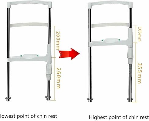 دعم الجبين من النوع H قابل للتعديل | ارتفاع 26-36 سم | مسند الذقن المنحني | ملحقات قياس البصر لمحلات النظارات ومستشفيات العيون وتدريب الرؤية- in Kuwait