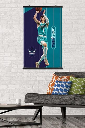 Trends International NBA Charlotte Hornets - LaMelo Ball 23 Wall Poster, 34L x 22.4W, Poster & Clip Bundle in Saudi Arabia