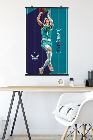 Trends International NBA Charlotte Hornets - LaMelo Ball 23 Wall Poster, 34L x 22.4W, Poster & Clip Bundle in Saudi Arabia