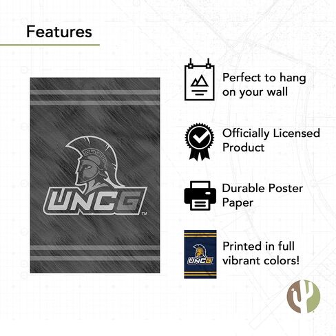 Desert Cactus University of North Carolina Greensboro Poster UNCG Spartans 11 x 17 Inch Room Office Décor Decoration Official Fan Gear (11x17 inch, Version 3) in Saudi Arabia