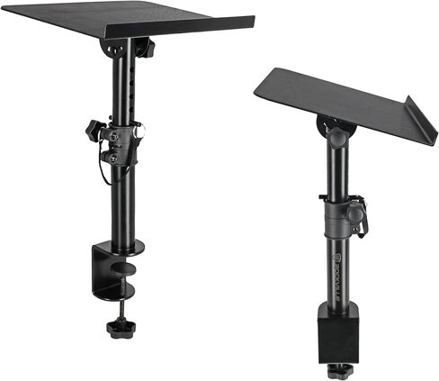 Rockville DMS75 Pair Studio Monitor Speaker Stands, Desk Clamp, 15 Degree Adjustable Tilt, 6 Height Positions, Silicone Anti-Slip Pad in Saudi Arabia