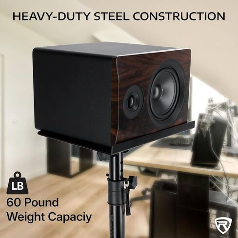 Rockville DMS75 Pair Studio Monitor Speaker Stands, Desk Clamp, 15 Degree Adjustable Tilt, 6 Height Positions, Silicone Anti-Slip Pad in Saudi Arabia
