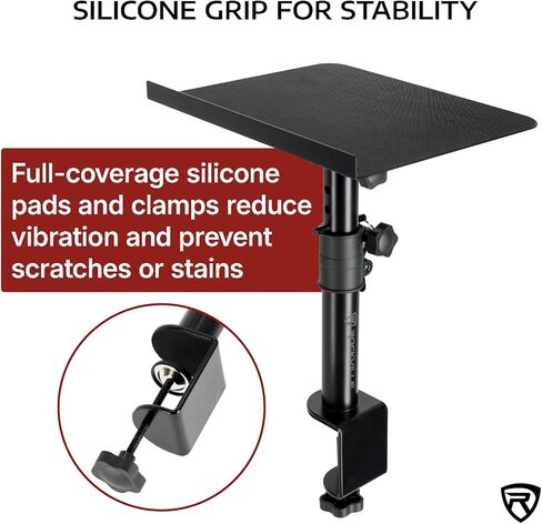 Rockville DMS75 Pair Studio Monitor Speaker Stands, Desk Clamp, 15 Degree Adjustable Tilt, 6 Height Positions, Silicone Anti-Slip Pad in Saudi Arabia