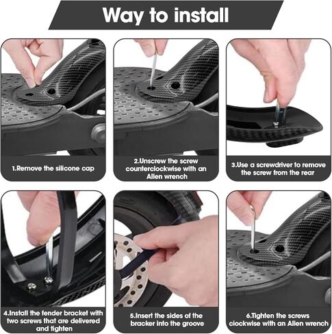 واقي الطين الخلفي للسكوتر الكهربائي من ألياف الكربون مجموعة الحاجز الخلفي لـ Xiaomi M365/M365 Pro Scooter in Kuwait