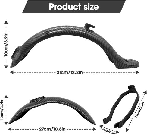 واقي الطين الخلفي للسكوتر الكهربائي من ألياف الكربون مجموعة الحاجز الخلفي لـ Xiaomi M365/M365 Pro Scooter in Kuwait