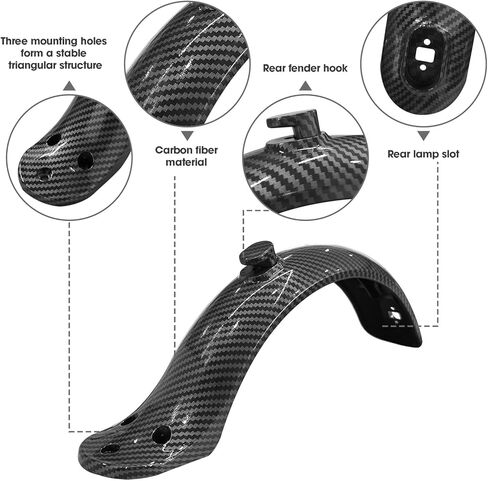 واقي الطين الخلفي للسكوتر الكهربائي من ألياف الكربون مجموعة الحاجز الخلفي لـ Xiaomi M365/M365 Pro Scooter in Kuwait