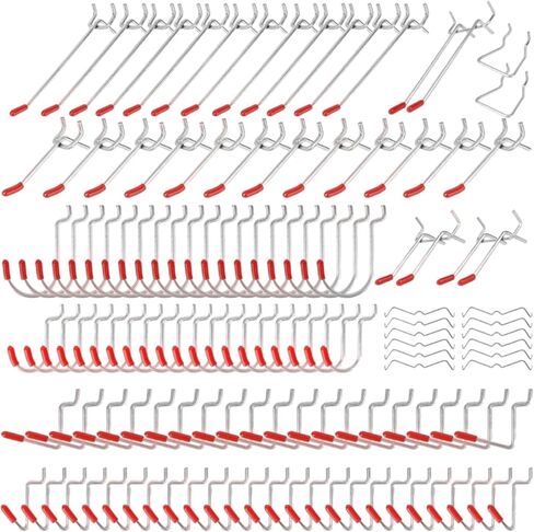 204 خطاف لوح ربط للتعليق - ملحقات وشماعات لوحة ربط 1/6 و1/8 بوصة - مثالية للمرآب وورش العمل وتخزين الأدوات in Kuwait
