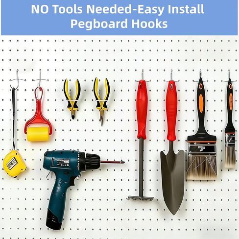 204 خطاف لوح ربط للتعليق - ملحقات وشماعات لوحة ربط 1/6 و1/8 بوصة - مثالية للمرآب وورش العمل وتخزين الأدوات in Kuwait