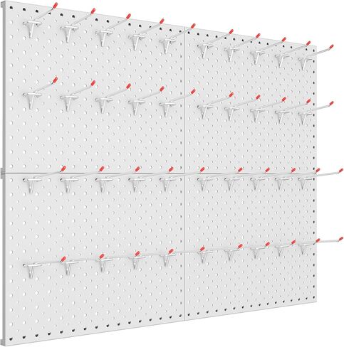 TORACK Metal Pegboard Panels and Hooks for Garage, Workbench, Shop, Shed Tool Organizer Peg Board with 1/8" & 1/4" Holes, Modular Wall-Mounted Pegboard with Pegboard Hooks(Black) in Saudi Arabia
