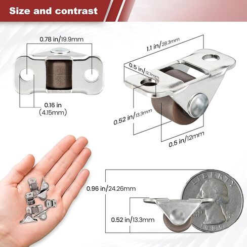 Mini Fixed Drawer Rubber Caster Wheels, 0.5 Inch, Non Swivel, Set of 8, 1/2 Inch Small Rigid Low Profile Adhesive Stick Castors, No Scratch, Quiet Rolling, for Home Furniture and Under-Bed Storage in Saudi Arabia