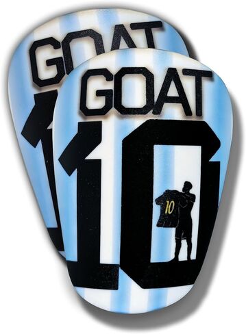 Mini/Small Soccer Shin Guards, Goat #10 Shinguards - Soccer Guards - Shin Guards - Comfortable - Lightweight Shinguards - Espinilleras de Futbol - Pequenasl - Men, Women, Kids. in Saudi Arabia