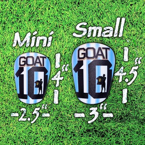 Mini/Small Soccer Shin Guards, Goat #10 Shinguards - Soccer Guards - Shin Guards - Comfortable - Lightweight Shinguards - Espinilleras de Futbol - Pequenasl - Men, Women, Kids. in Saudi Arabia