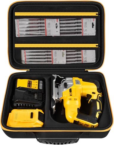 ANKHOH CASE لـ DEWALT 20V MAX XR JIG SAW DCS334B ، حقيبة تخزين أداة توليد الطاقة للانصهار للانصهار للشفرة منشار المهارة ، حامل ملحقات البطارية والشاحن مع حزام المقبض والكتف (الصندوق فقط) in Saudi Arabia