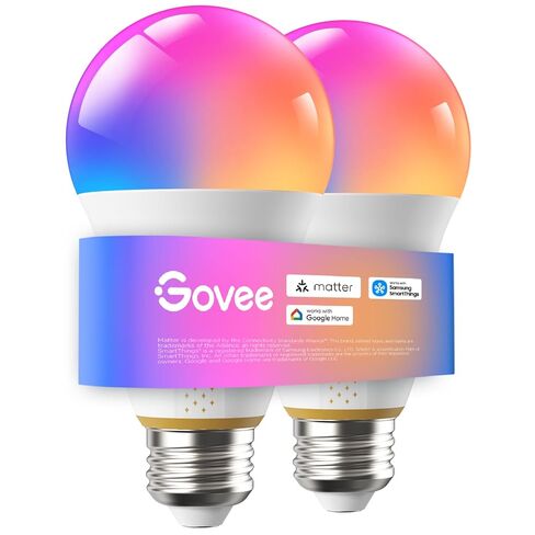 Govee 1600 Lumens Smart Light Bulbs, A21 LED Bulbs 100W Equivalent for Living Room, RGBWW Color Changing Light Bulbs Compatible with Matter, Alexa & SmartThings, CRI 90, E26 Base, 2.4GHz Only, 2-Pack in Saudi Arabia