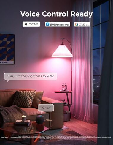 Govee 1600 Lumens Smart Light Bulbs, A21 LED Bulbs 100W Equivalent for Living Room, RGBWW Color Changing Light Bulbs Compatible with Matter, Alexa & SmartThings, CRI 90, E26 Base, 2.4GHz Only, 2-Pack in Saudi Arabia