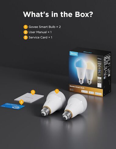 Govee 1600 Lumens Smart Light Bulbs, A21 LED Bulbs 100W Equivalent for Living Room, RGBWW Color Changing Light Bulbs Compatible with Matter, Alexa & SmartThings, CRI 90, E26 Base, 2.4GHz Only, 2-Pack in Saudi Arabia